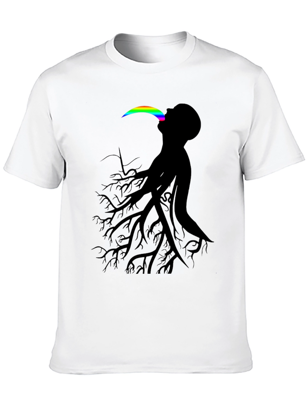 Abstract Tree Man Graphic Tee - Black