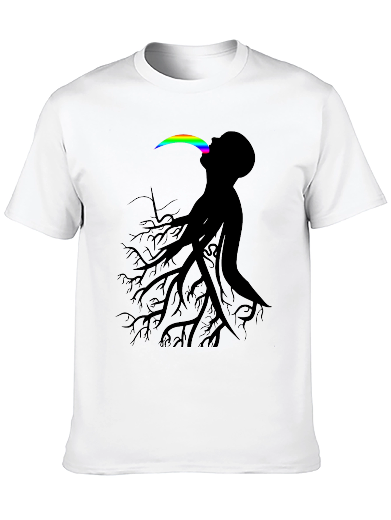 Abstract Tree Man Graphic Tee - Black
