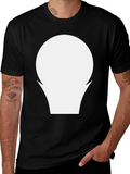 Minimalist Black T-Shirt with Abstract White Graphic