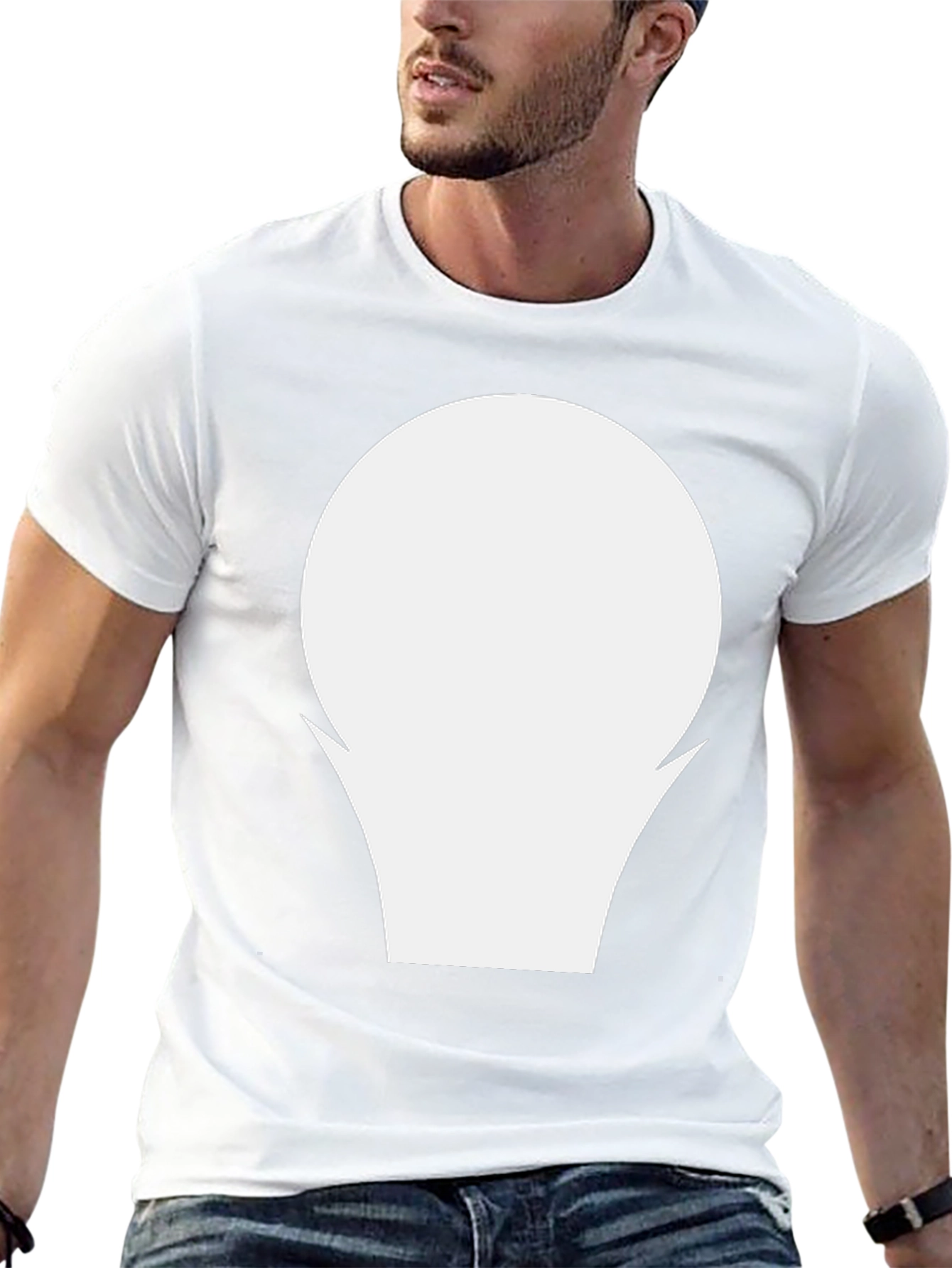 Minimalist Black T-Shirt with Abstract White Graphic