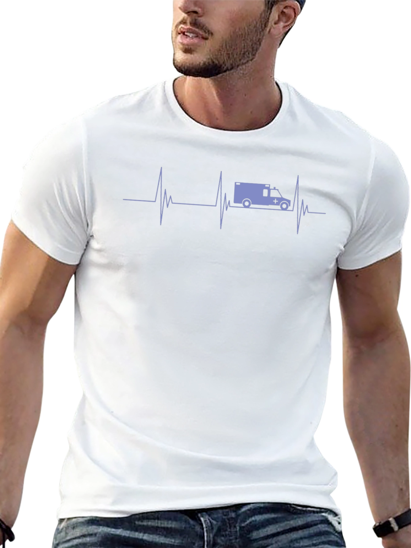 Ambulance Heartbeat Graphic Tee - Black