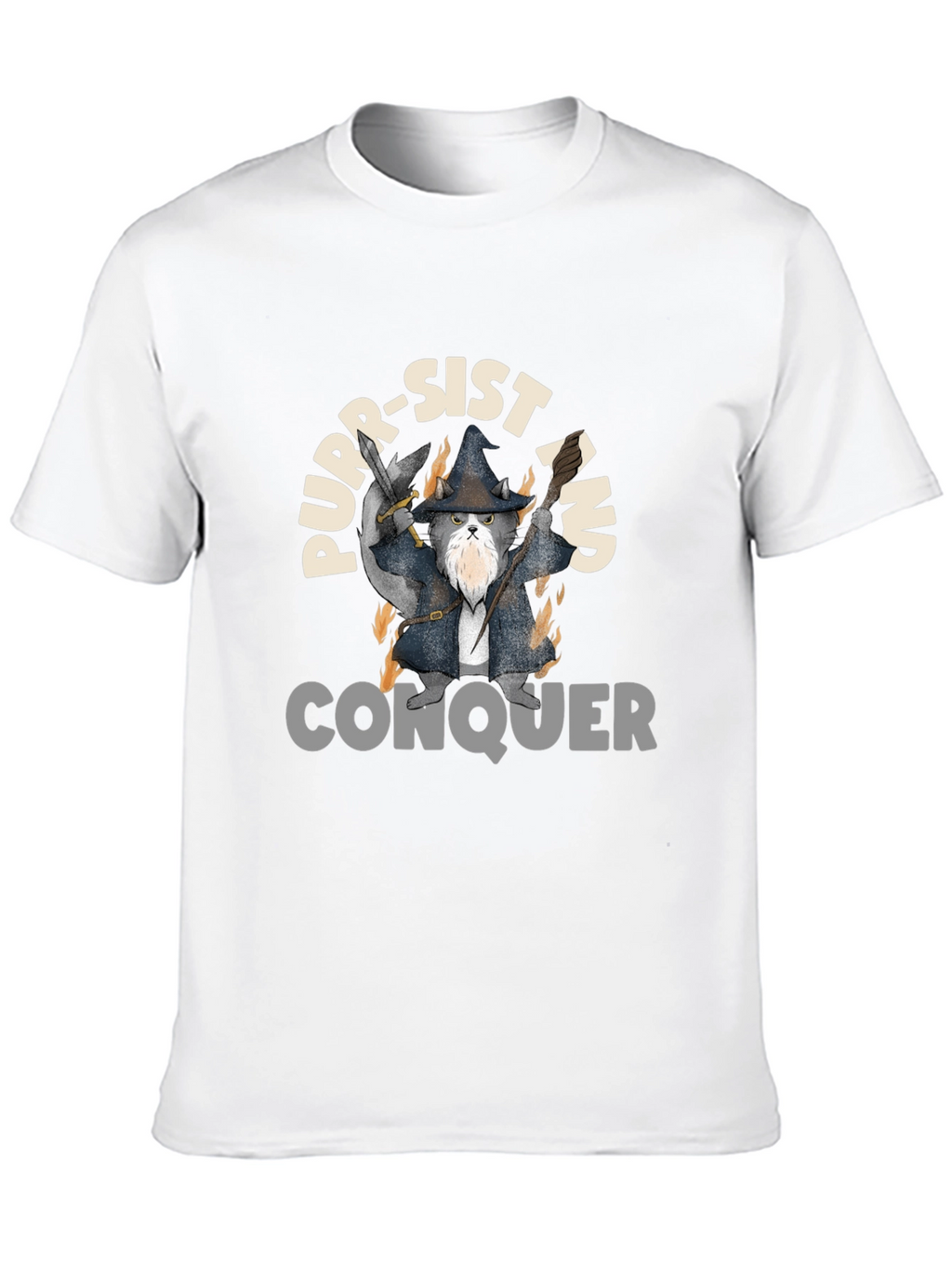 Purr-Sist and Conquer Black T-Shirt