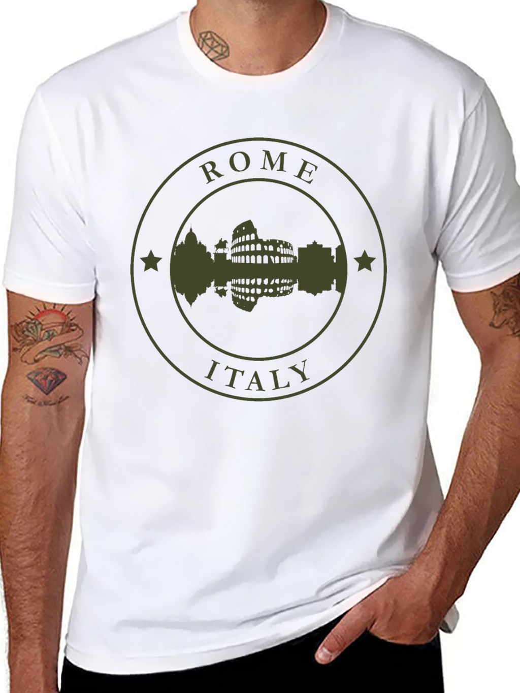 Rome Italy Silhouette T-Shirt - Black