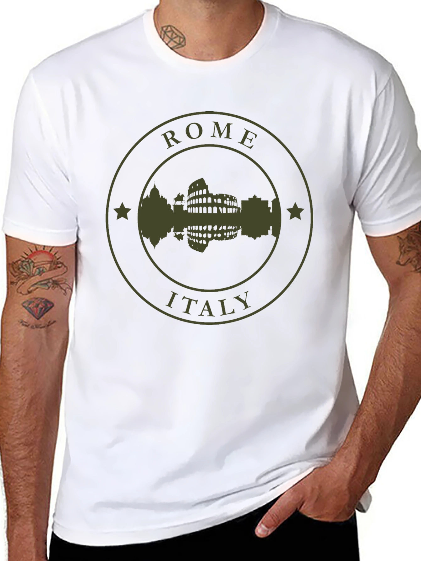 Rome Italy Silhouette T-Shirt - Black