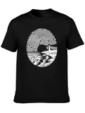 Fingerprint Lighthouse Graphic T-Shirt
