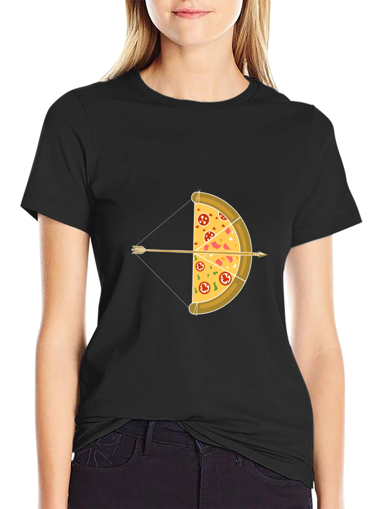 Pizza Archer T-Shirt - Funny Food Bow and Arrow Tee