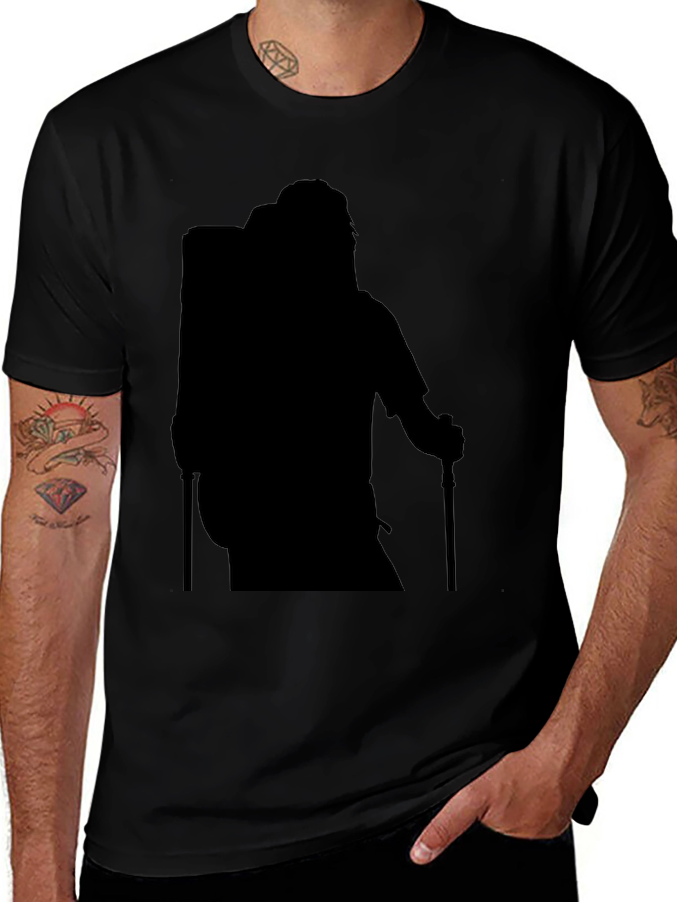 Hiking Silhouette Black T-Shirt