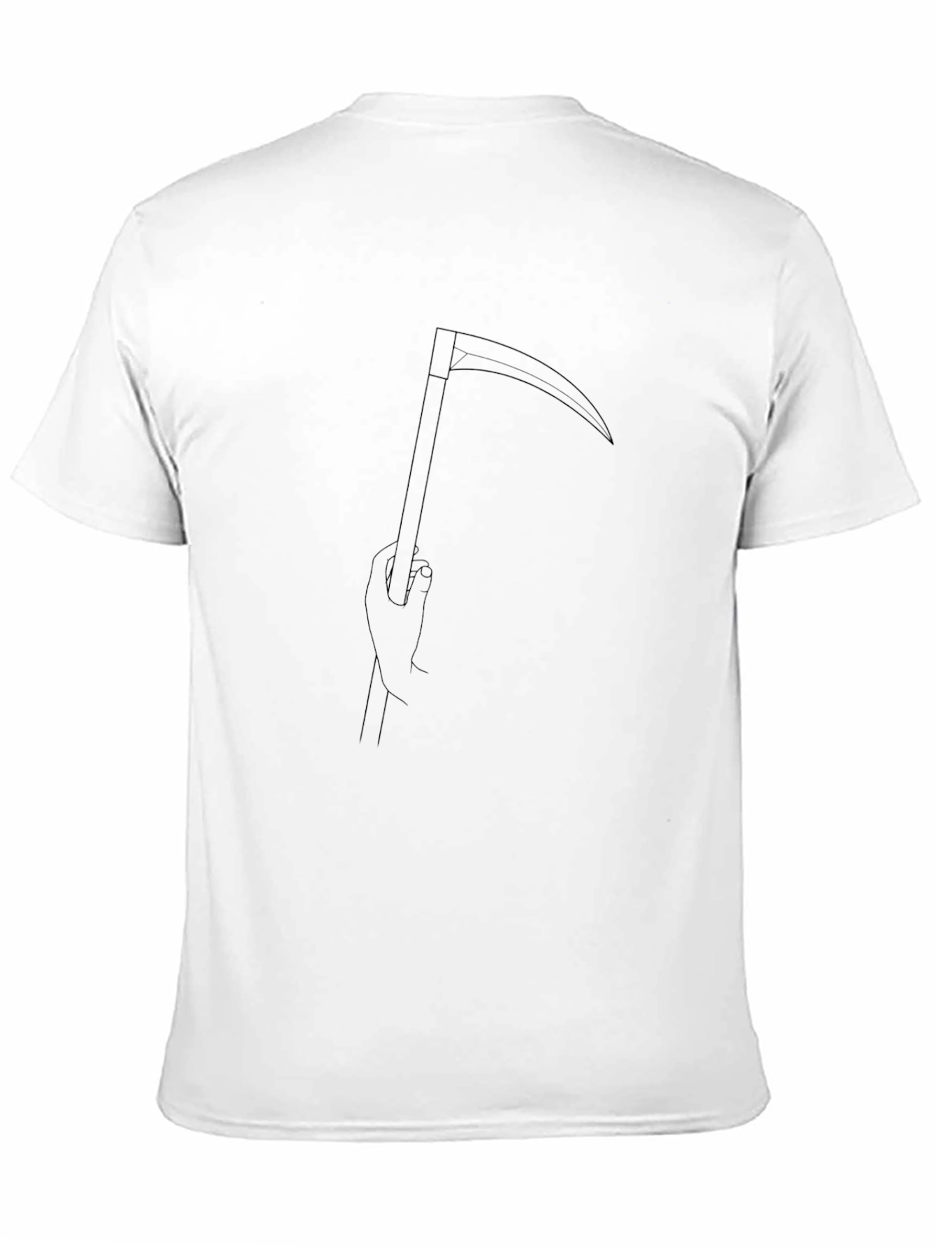 Minimalist Grim Reaper Scythe Black T-Shirt