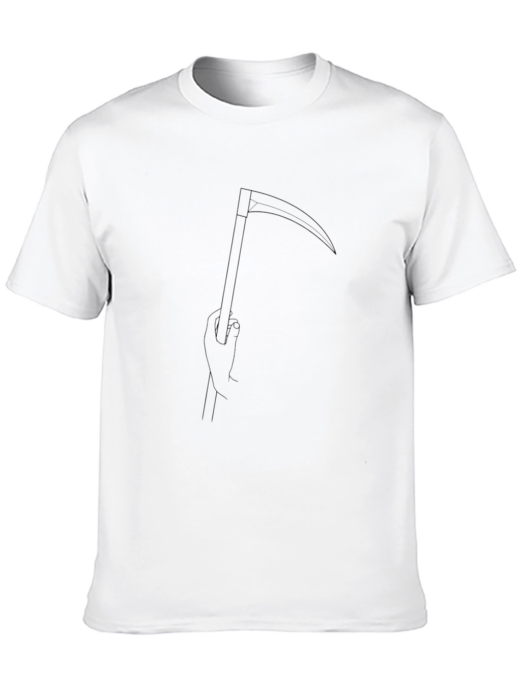Minimalist Grim Reaper Scythe Black T-Shirt