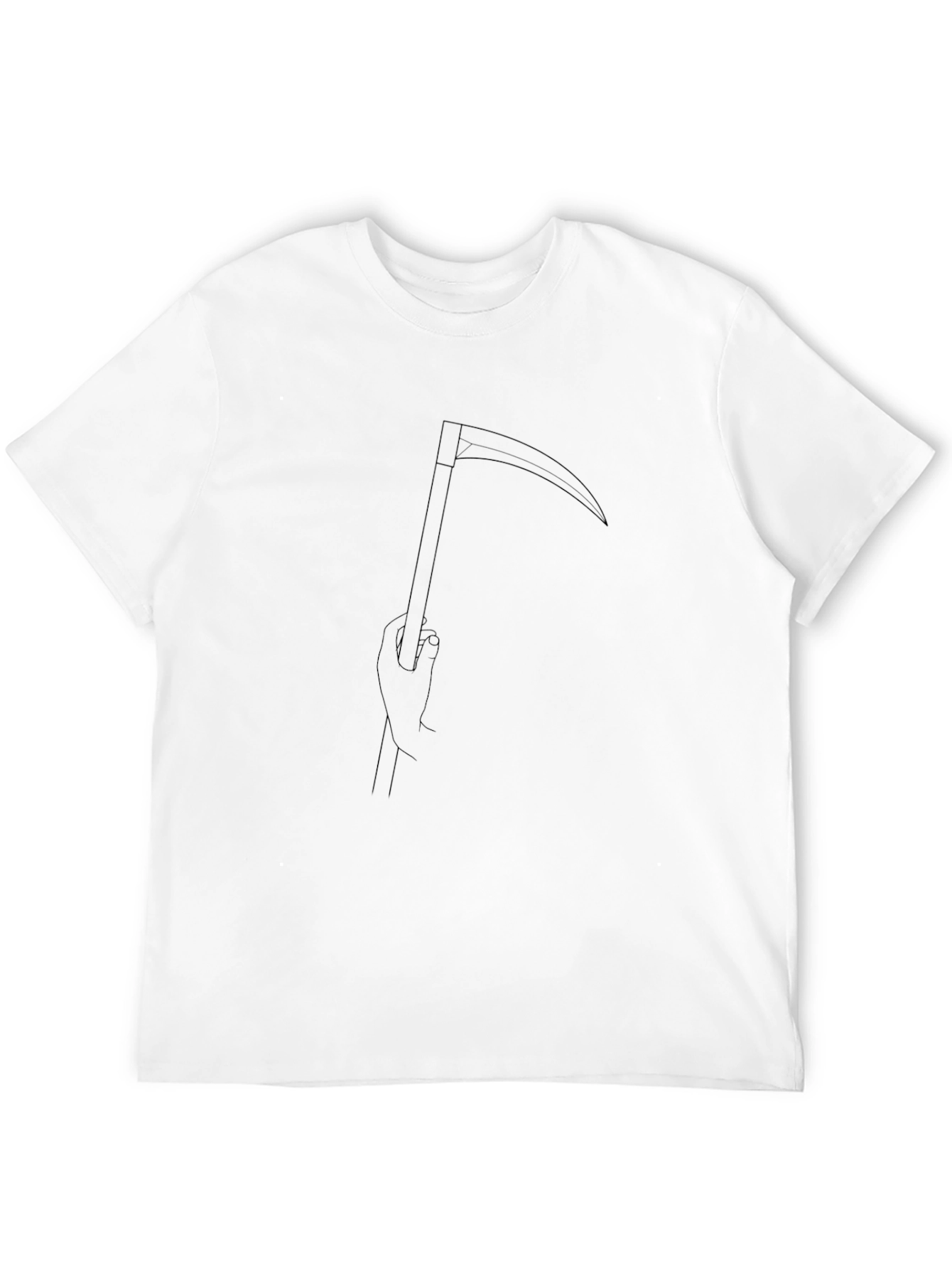 Minimalist Grim Reaper Scythe Black T-Shirt
