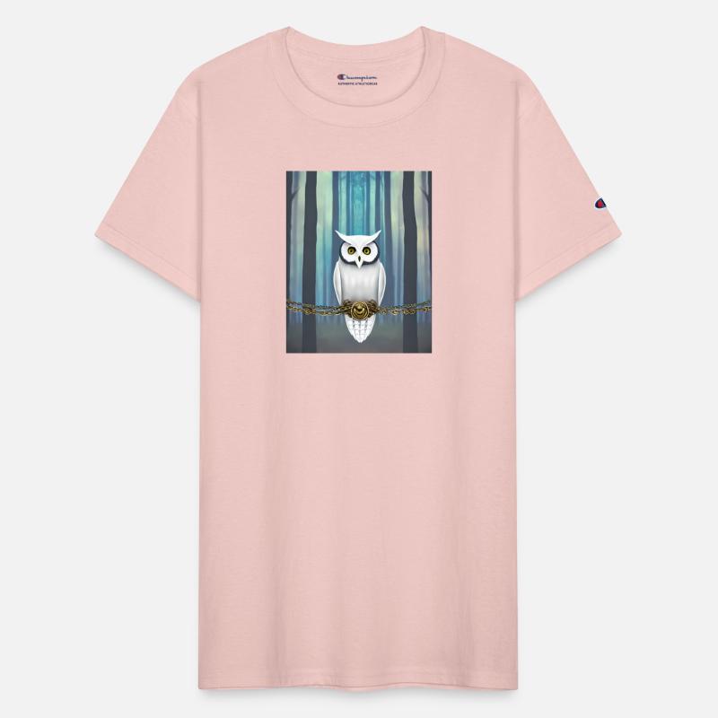 White Owl Perched On Gold Necklace, Forest