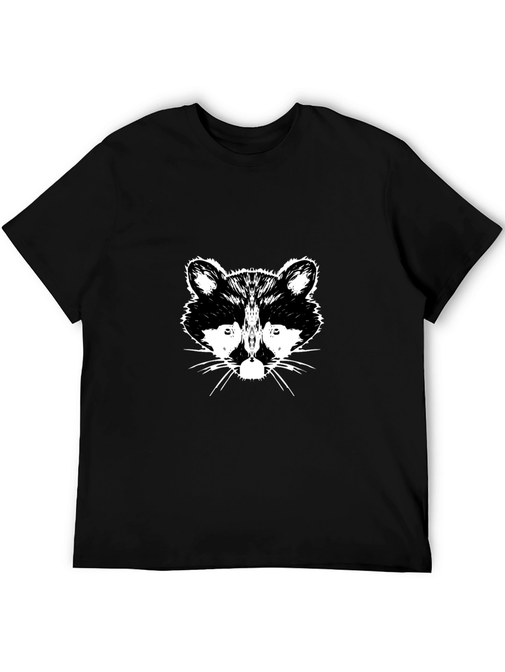 Raccoon Graphic Print Black T-Shirt