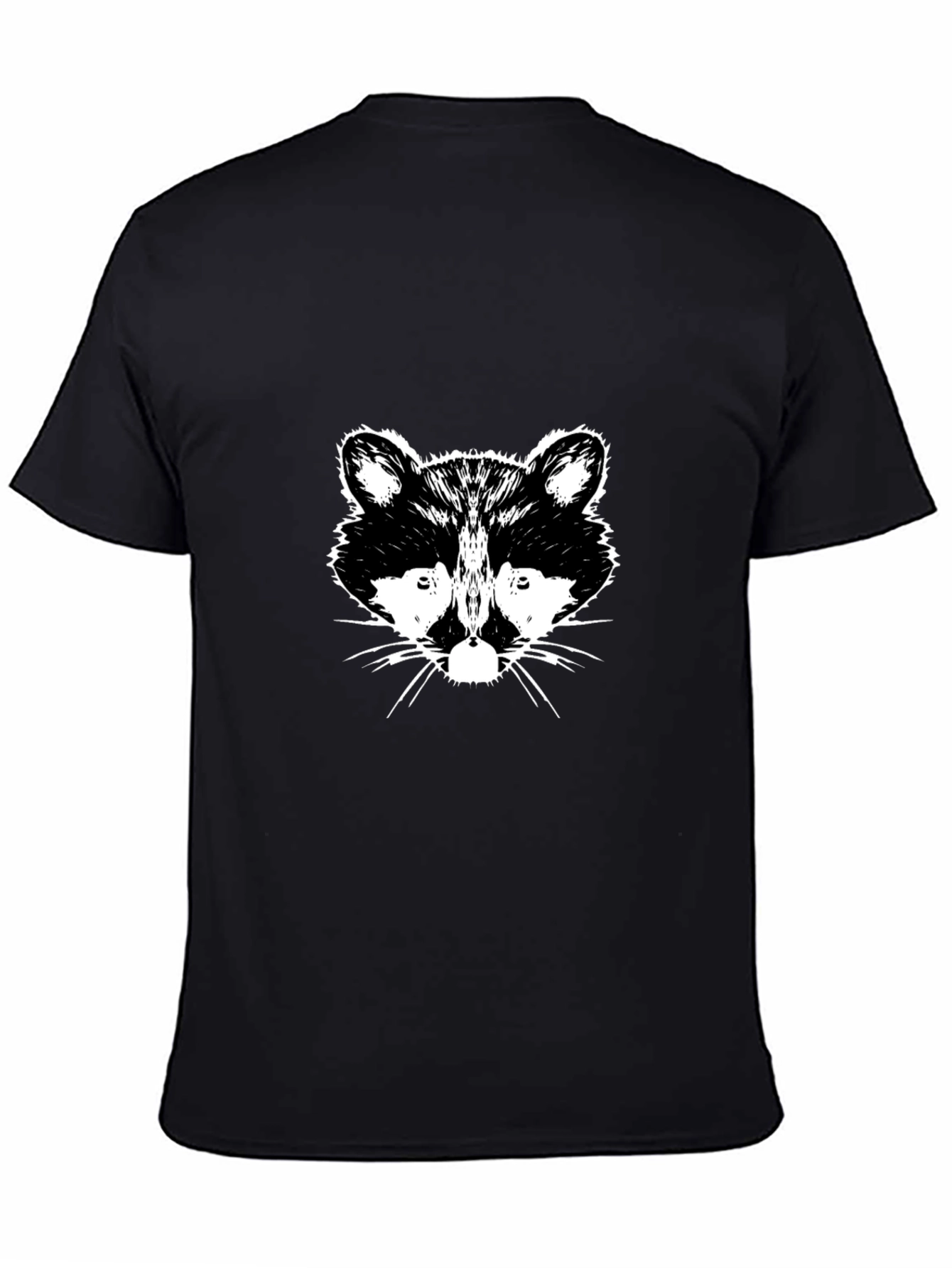 Raccoon Graphic Print Black T-Shirt