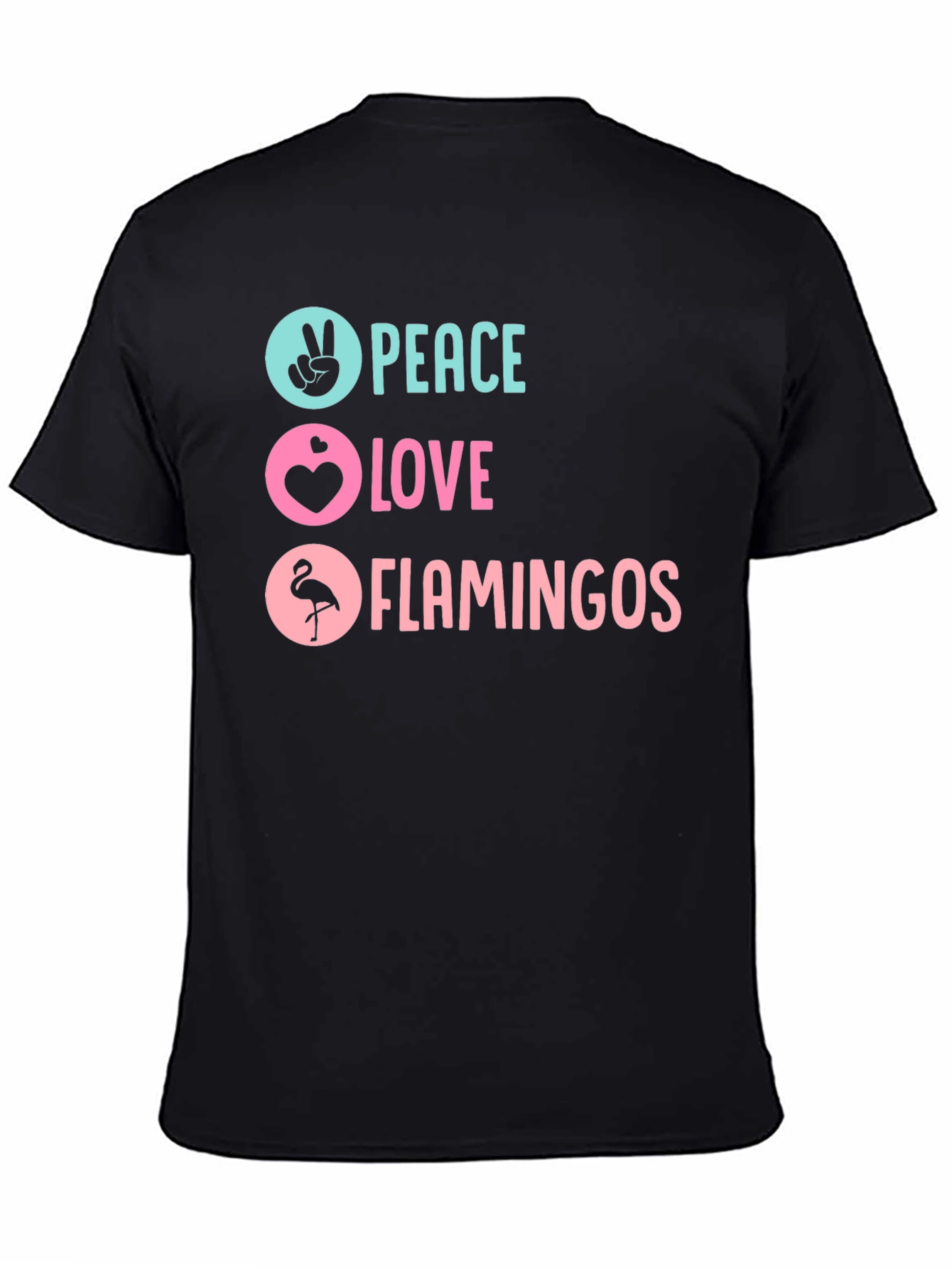 Peace Love Flamingos Graphic T-Shirt