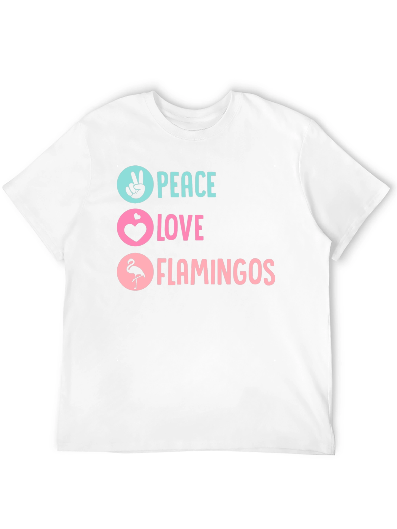 Peace Love Flamingos Graphic T-Shirt