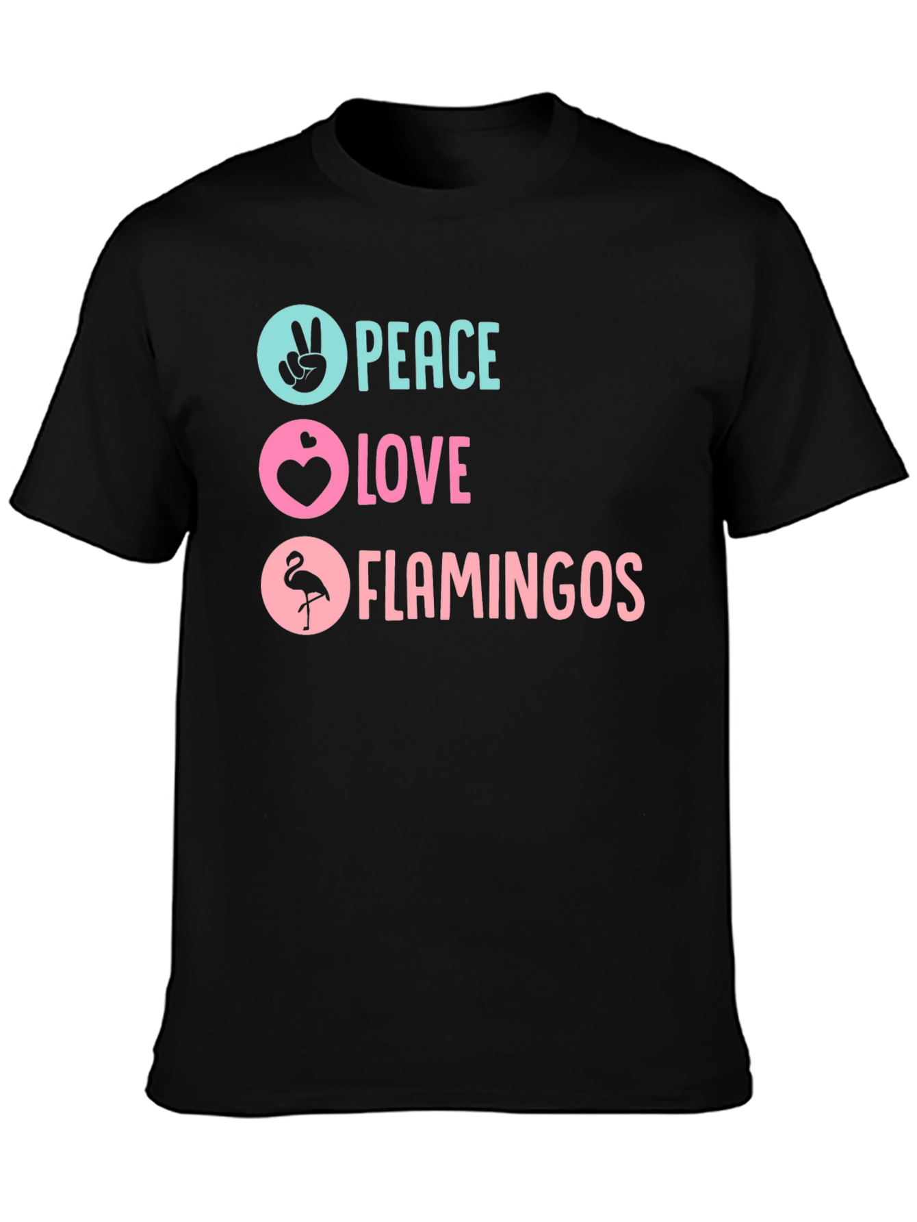 Peace Love Flamingos Graphic T-Shirt