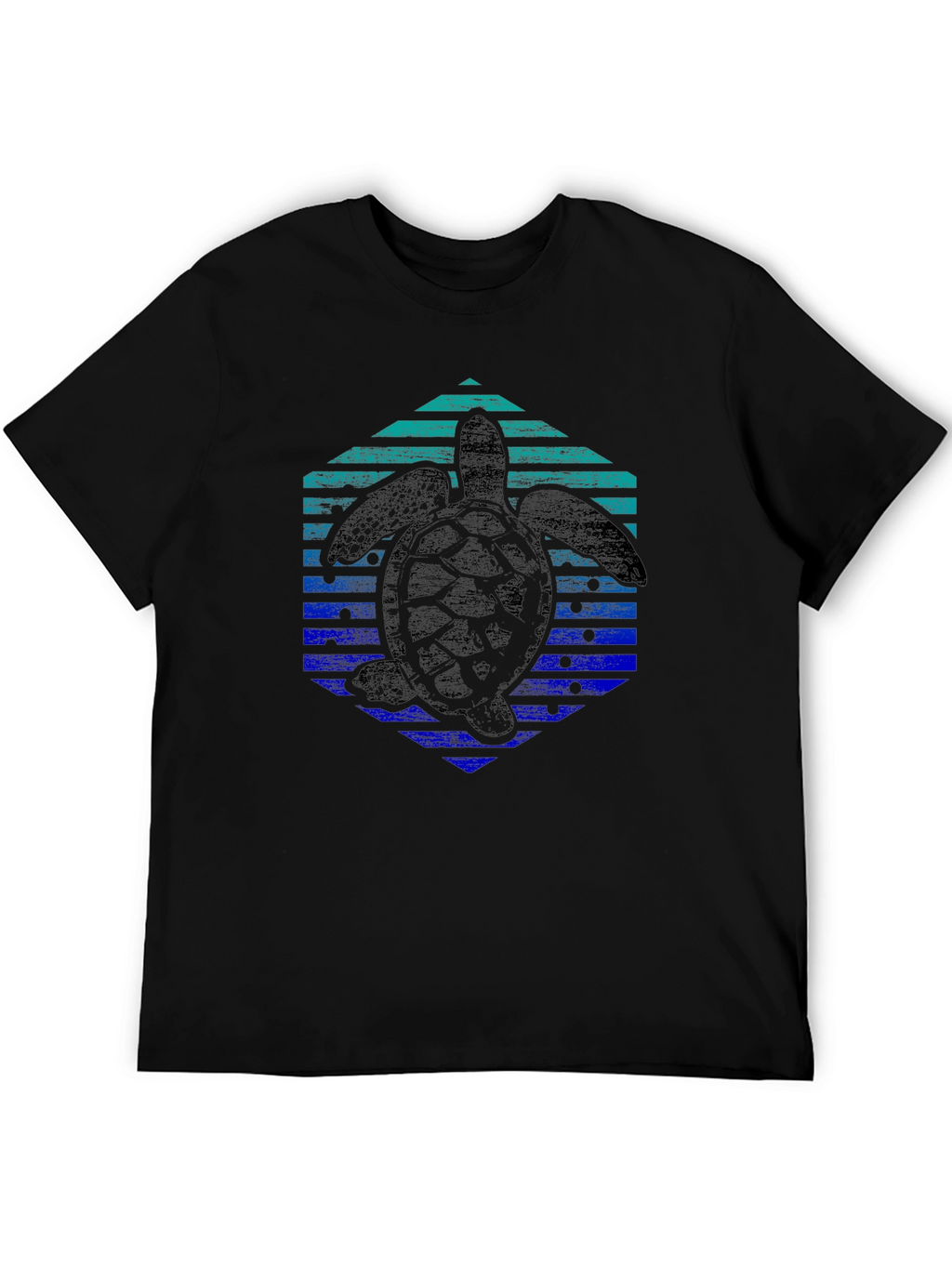 Turtle Hexagon Graphic Tee - Trendy Black Shirt