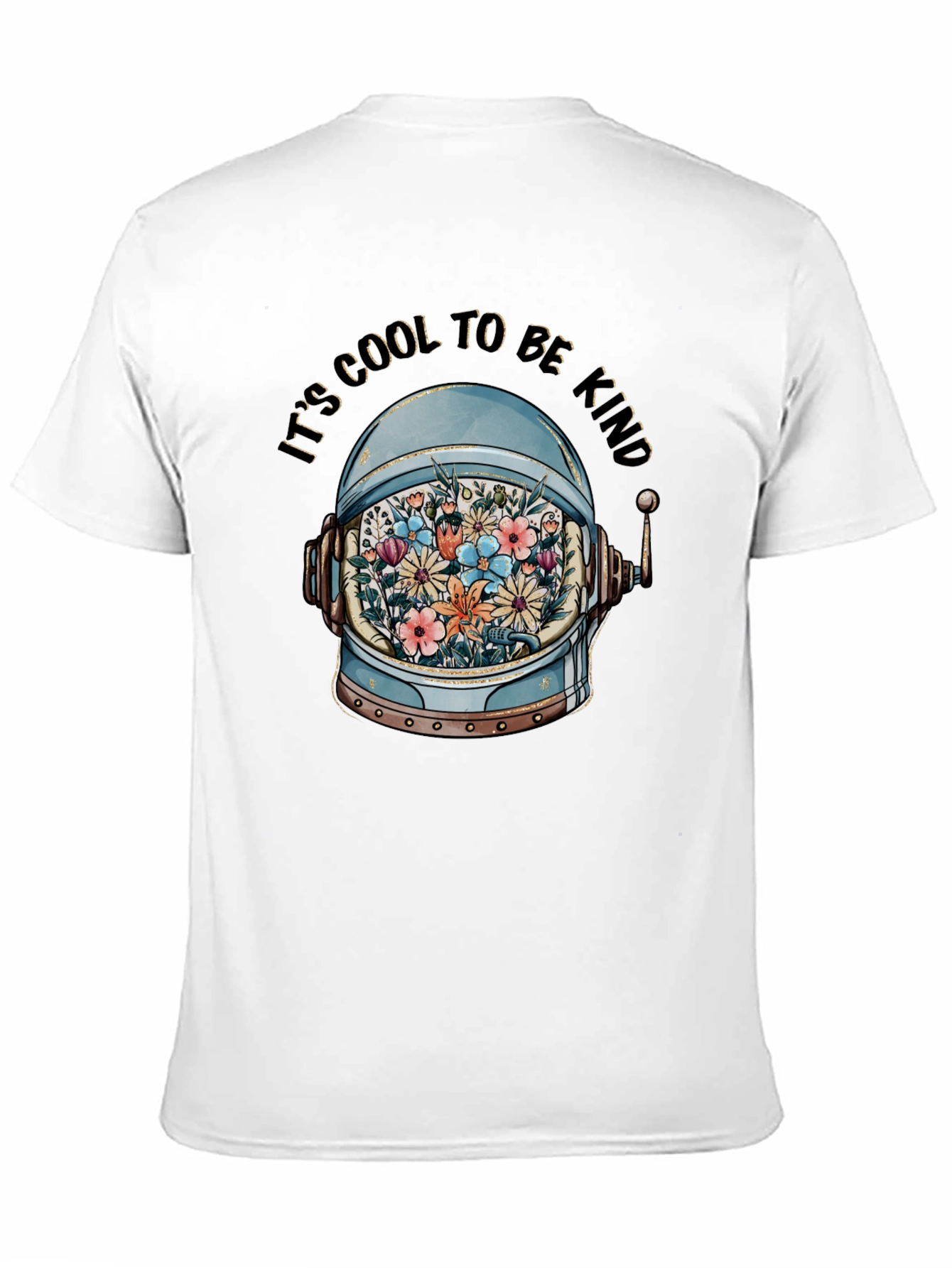 Cool to Be Kind Astronaut Helmet Floral T-Shirt