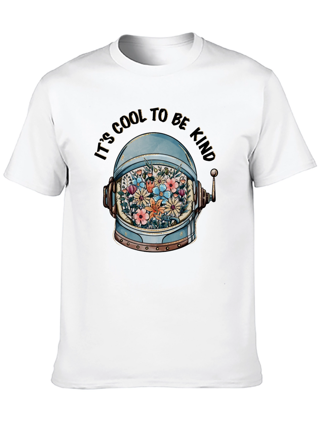 Cool to Be Kind Astronaut Helmet Floral T-Shirt