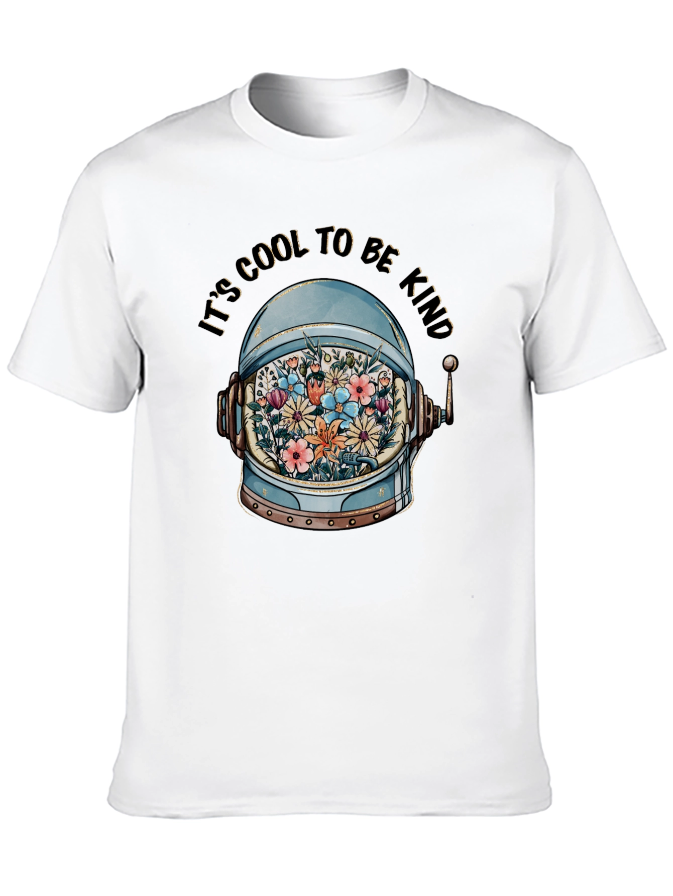 Cool to Be Kind Astronaut Helmet Floral T-Shirt