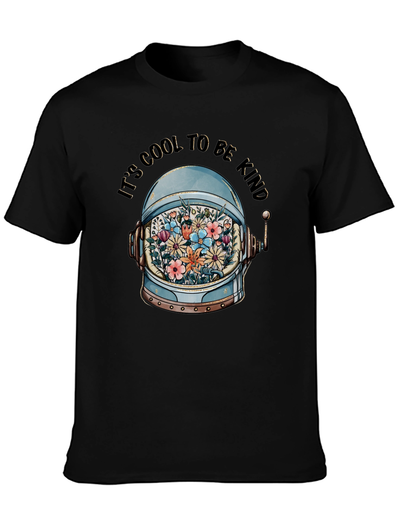 Cool to Be Kind Astronaut Helmet Floral T-Shirt