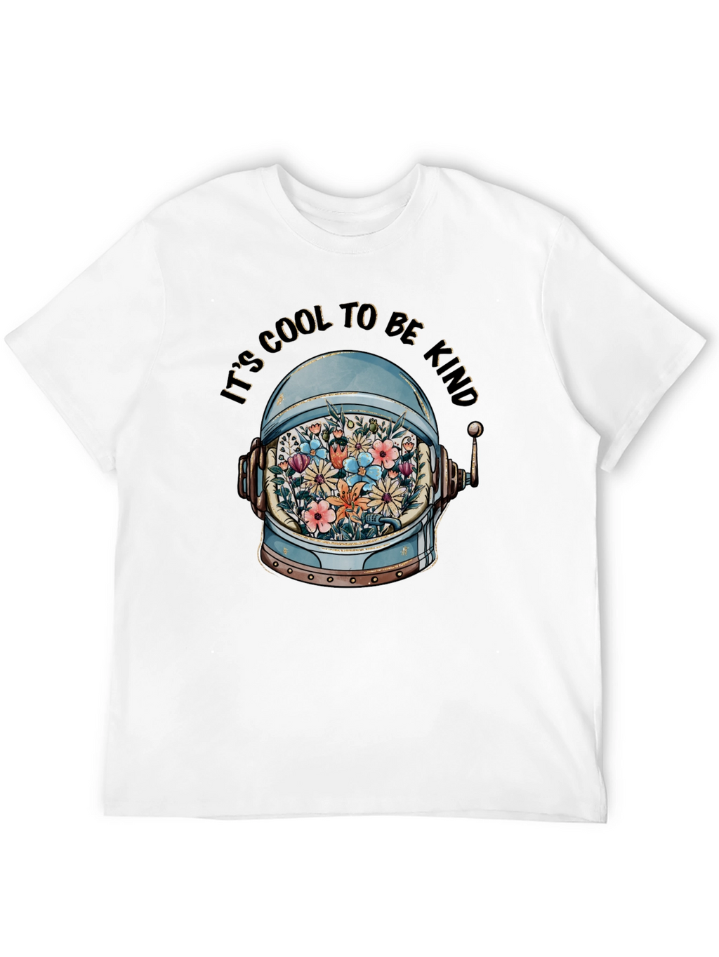 Cool to Be Kind Astronaut Helmet Floral T-Shirt