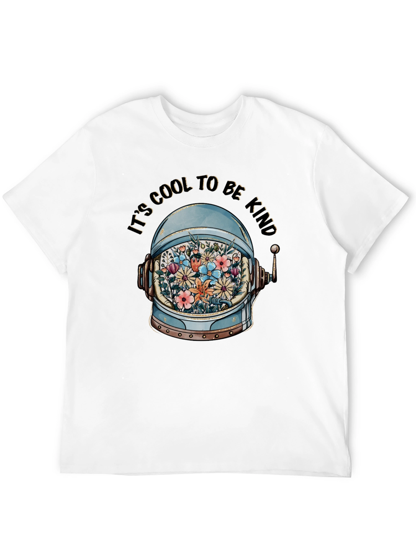 Cool to Be Kind Astronaut Helmet Floral T-Shirt