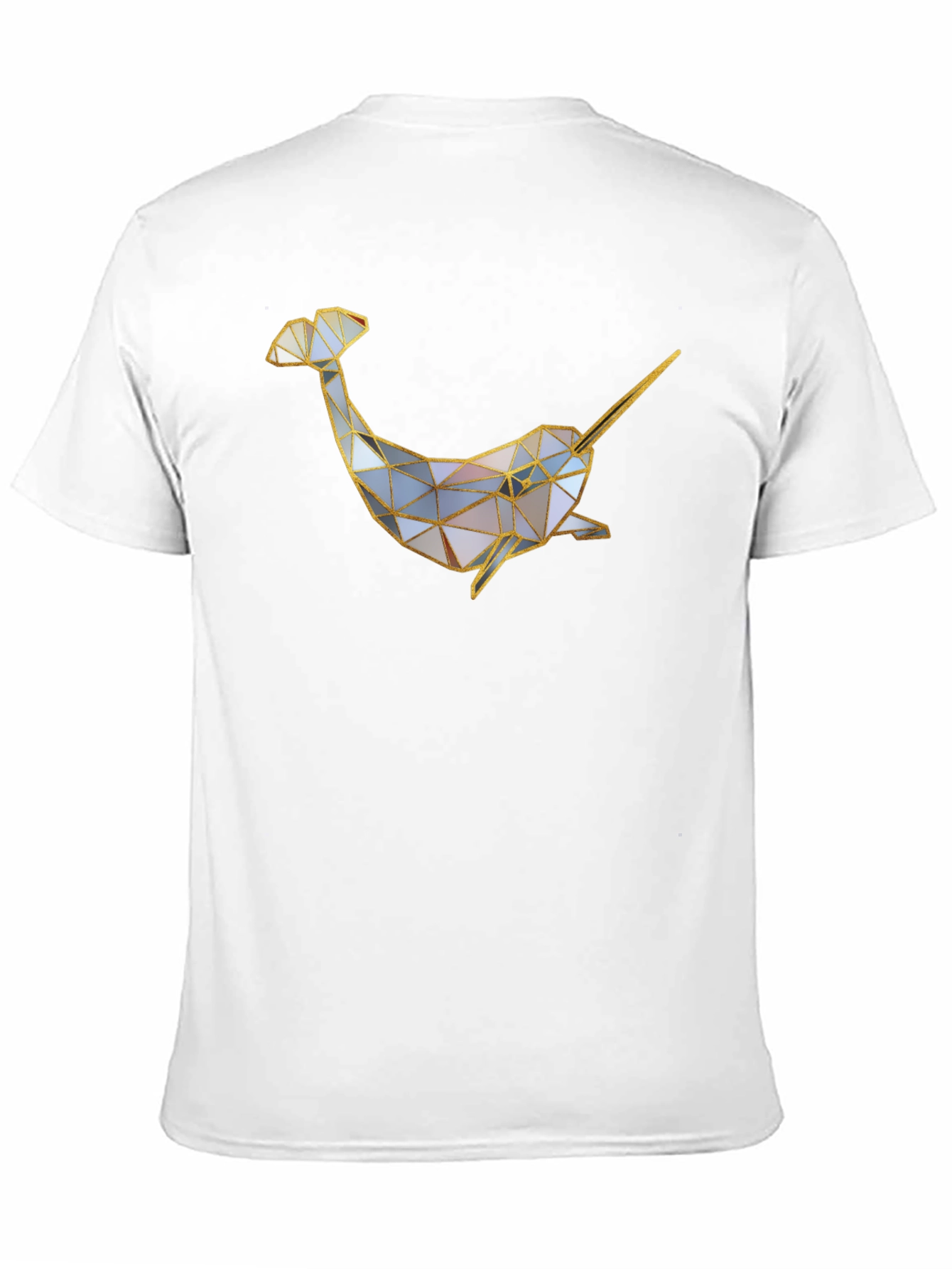 Geometric Narwhal Graphic Tee - Black