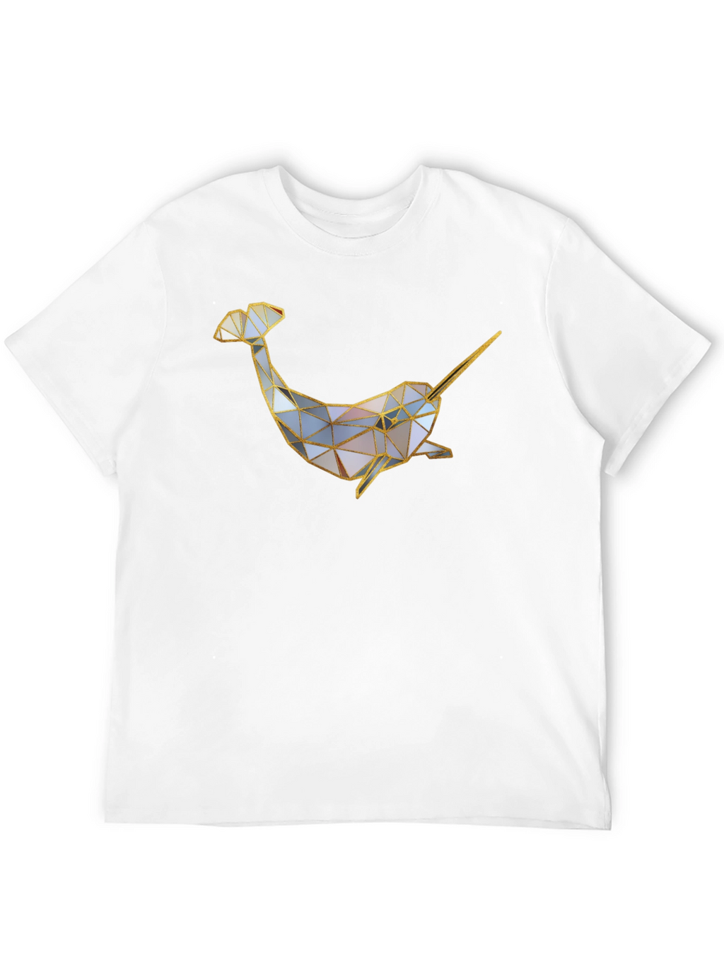 Geometric Narwhal Graphic Tee - Black