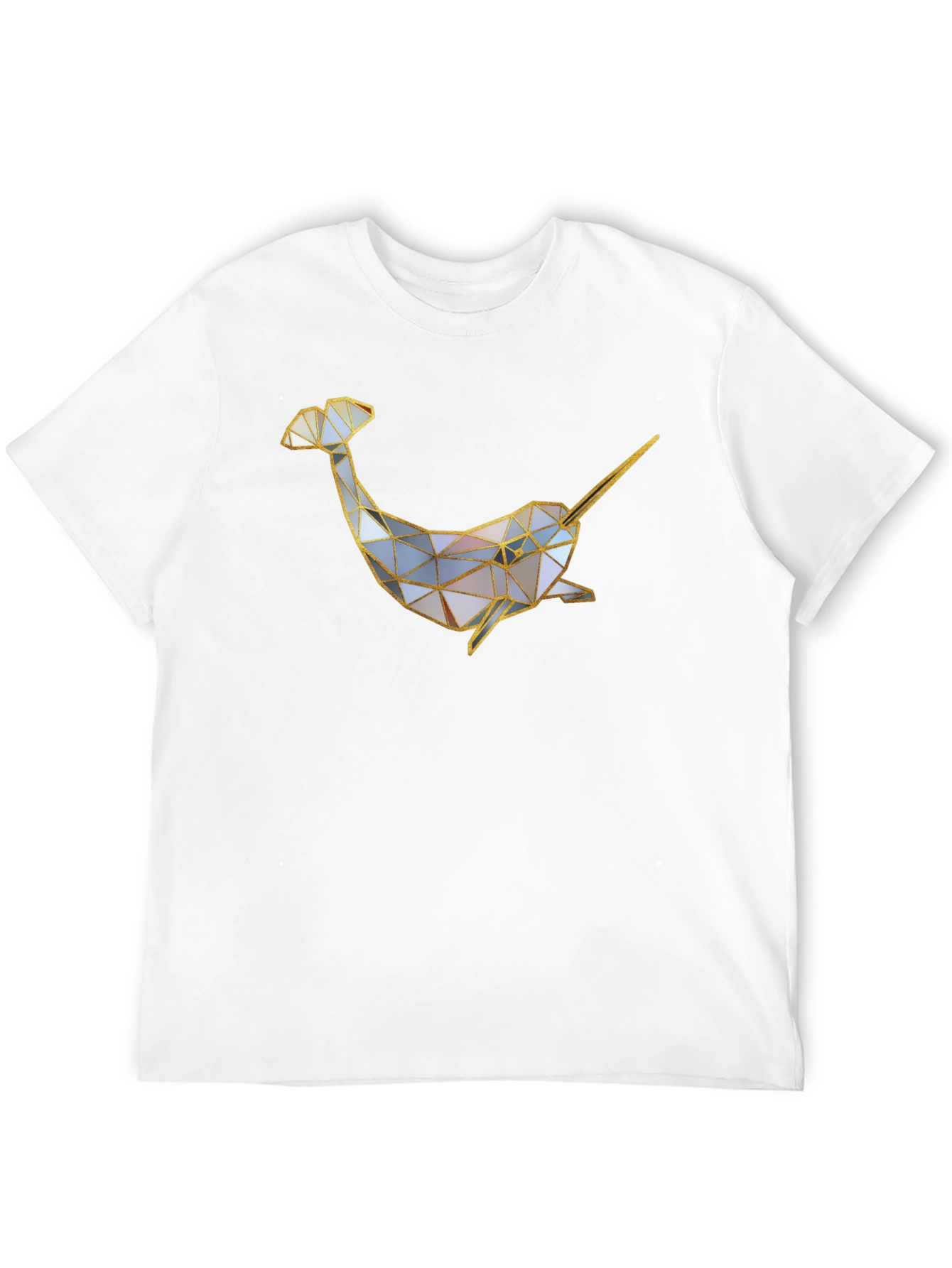 Geometric Narwhal Graphic Tee - Black