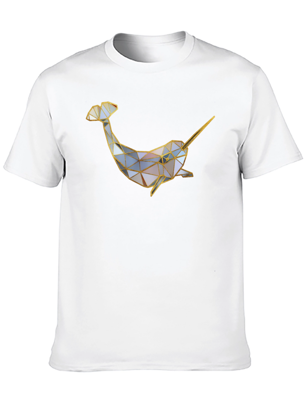 Geometric Narwhal Graphic Tee - Black
