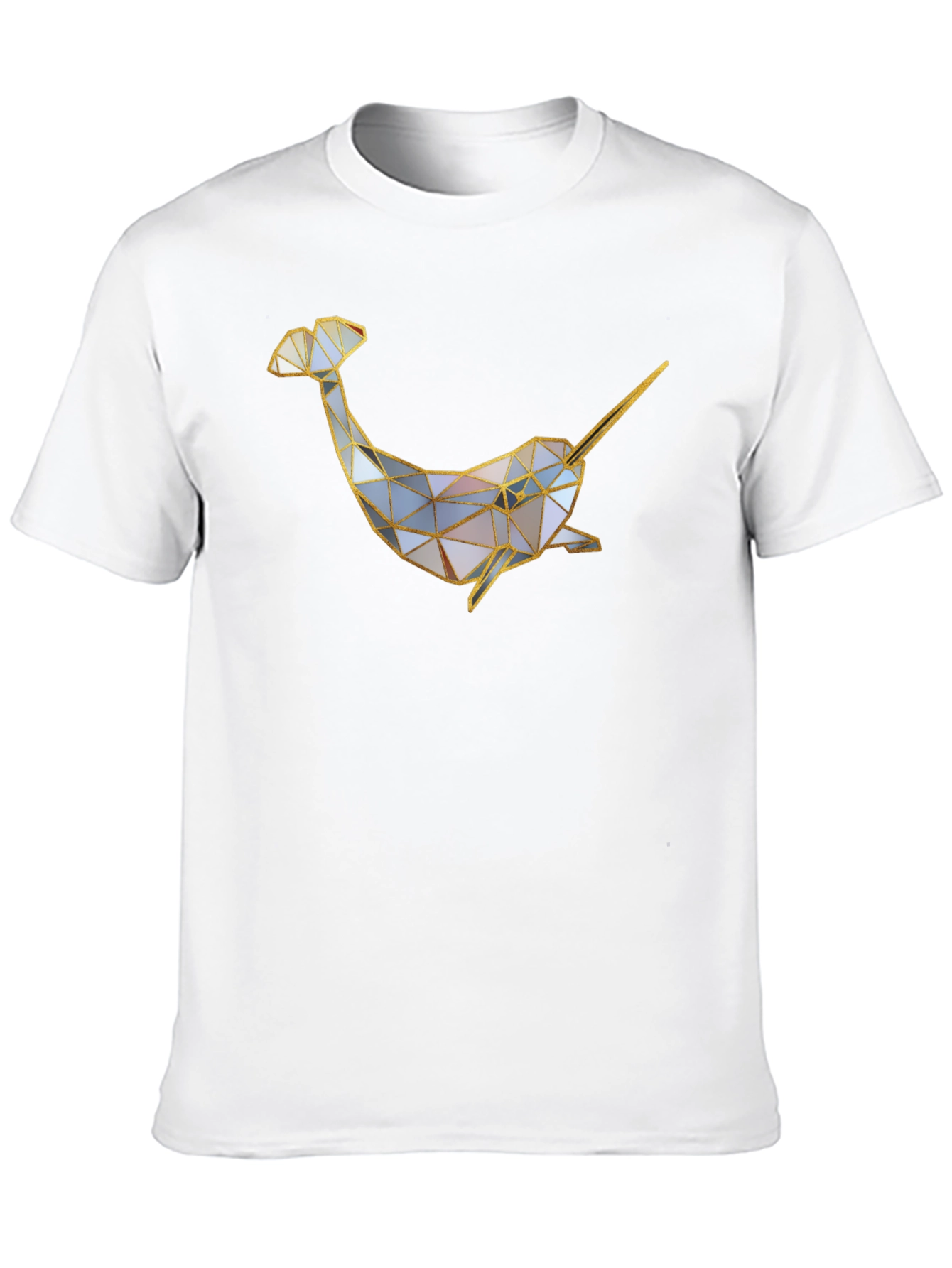 Geometric Narwhal Graphic Tee - Black