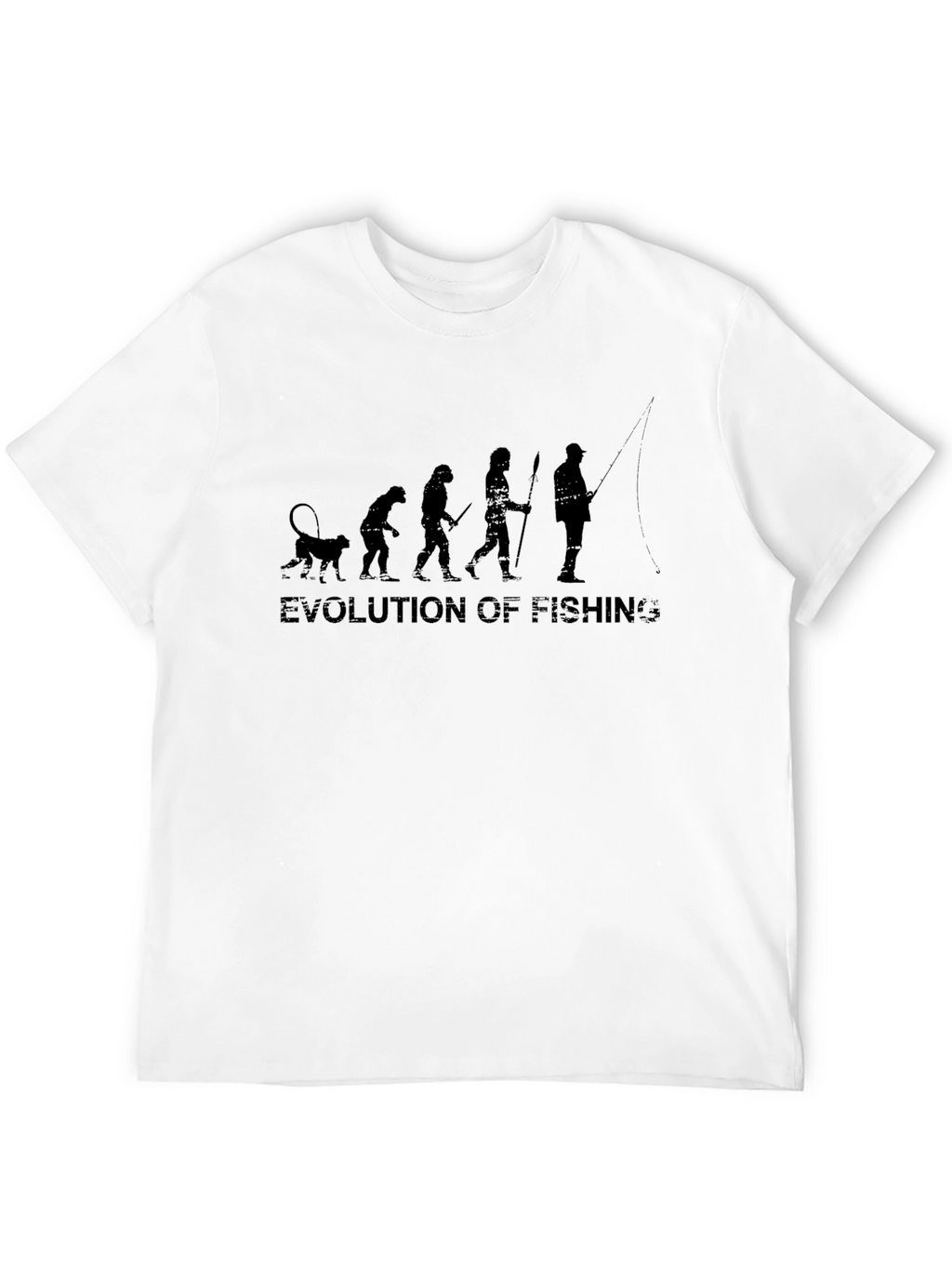 Evolution of Fishing Black Graphic T-Shirt