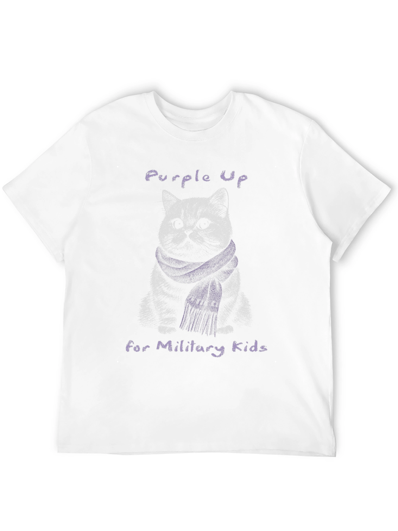 Purple Up Cat Military Kids T-Shirt