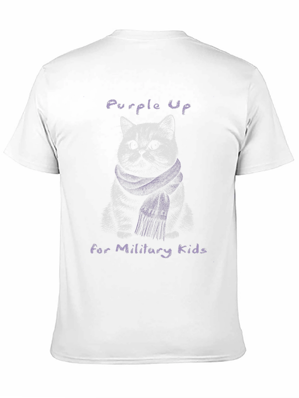 Purple Up Cat Military Kids T-Shirt