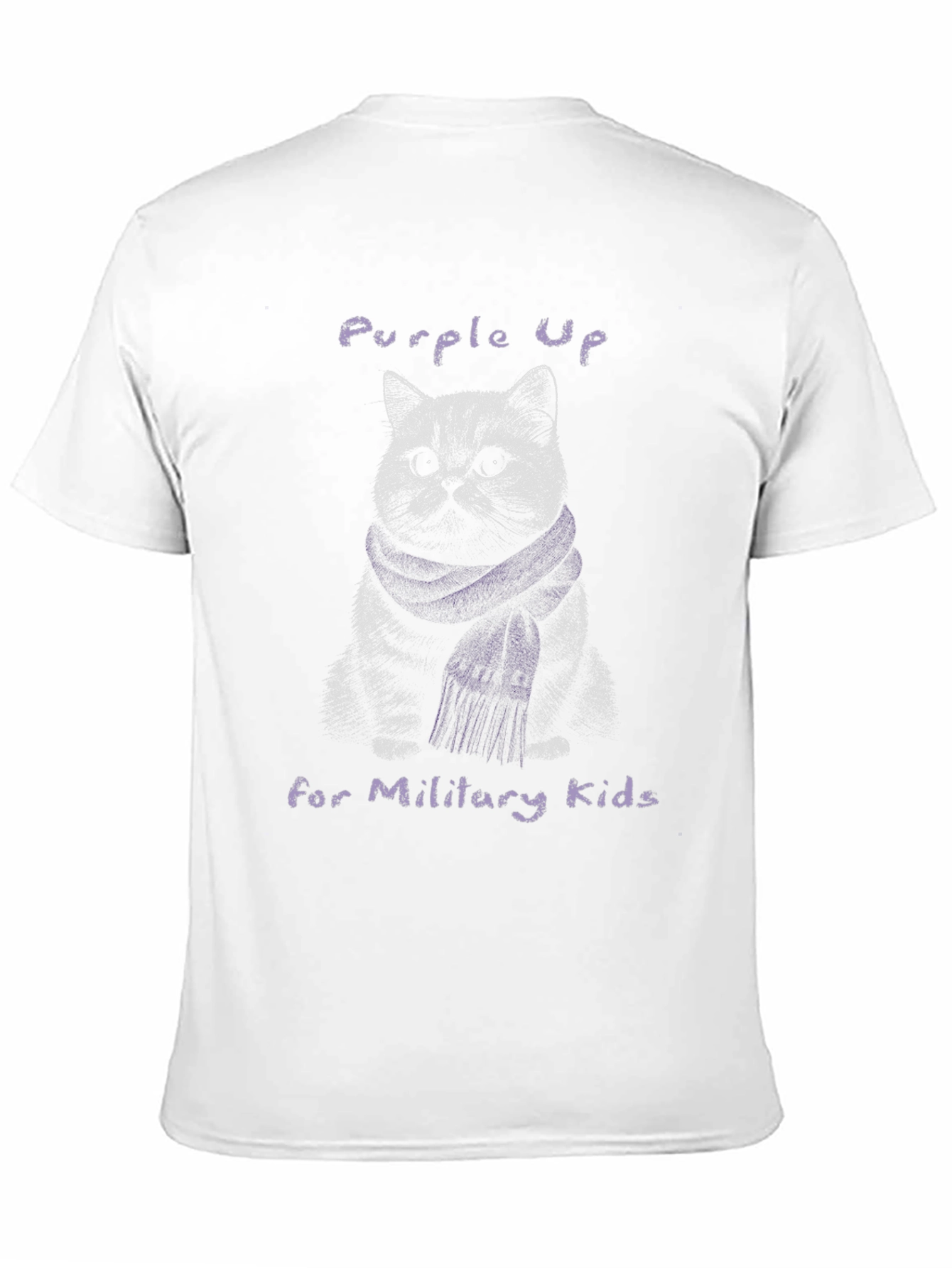 Purple Up Cat Military Kids T-Shirt