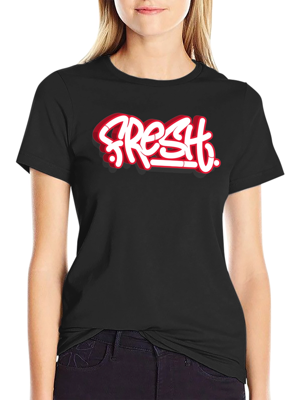Fresh Graffiti Style Black T-Shirt