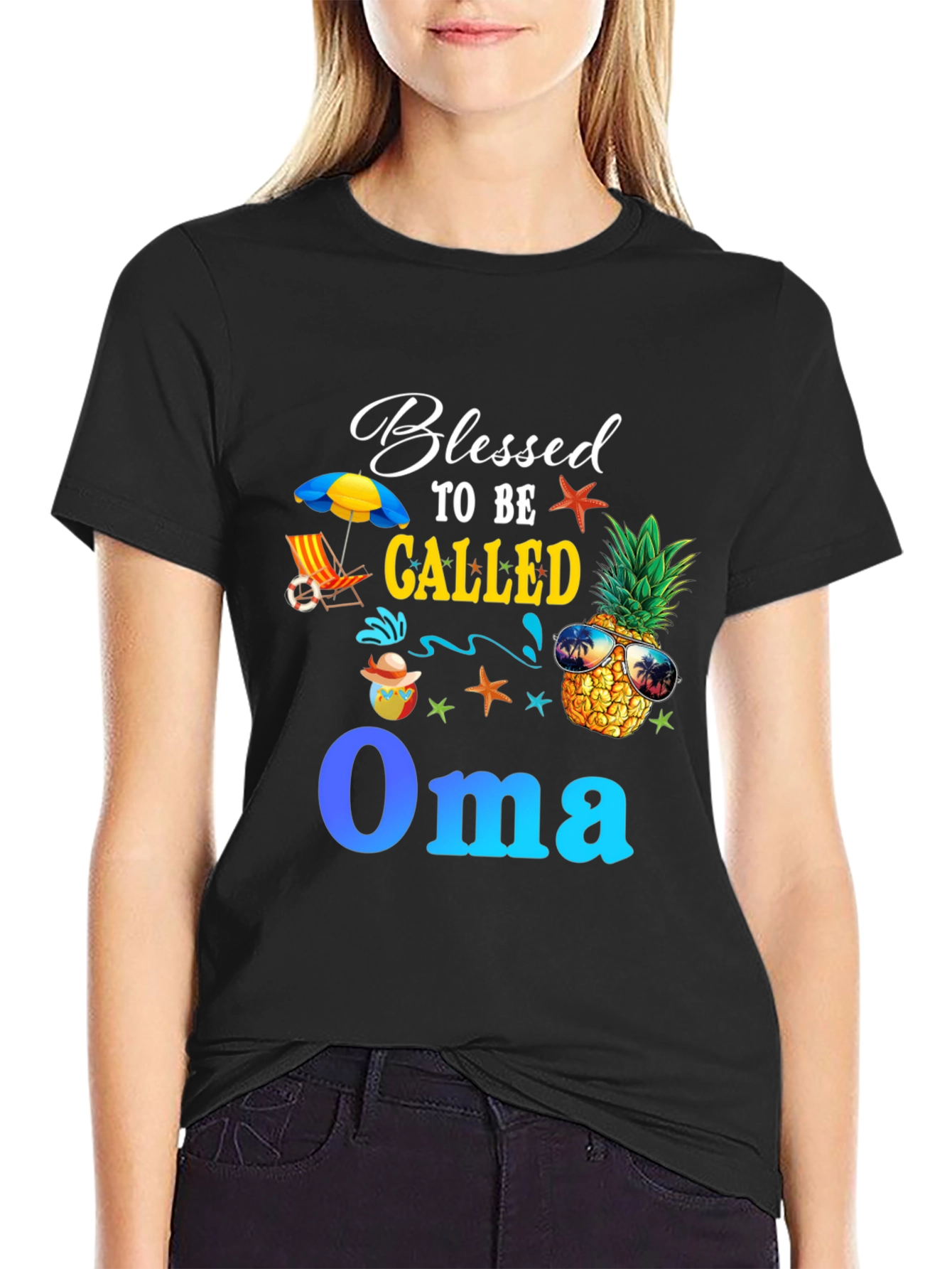 Blessed Oma Summer Beach T-Shirt