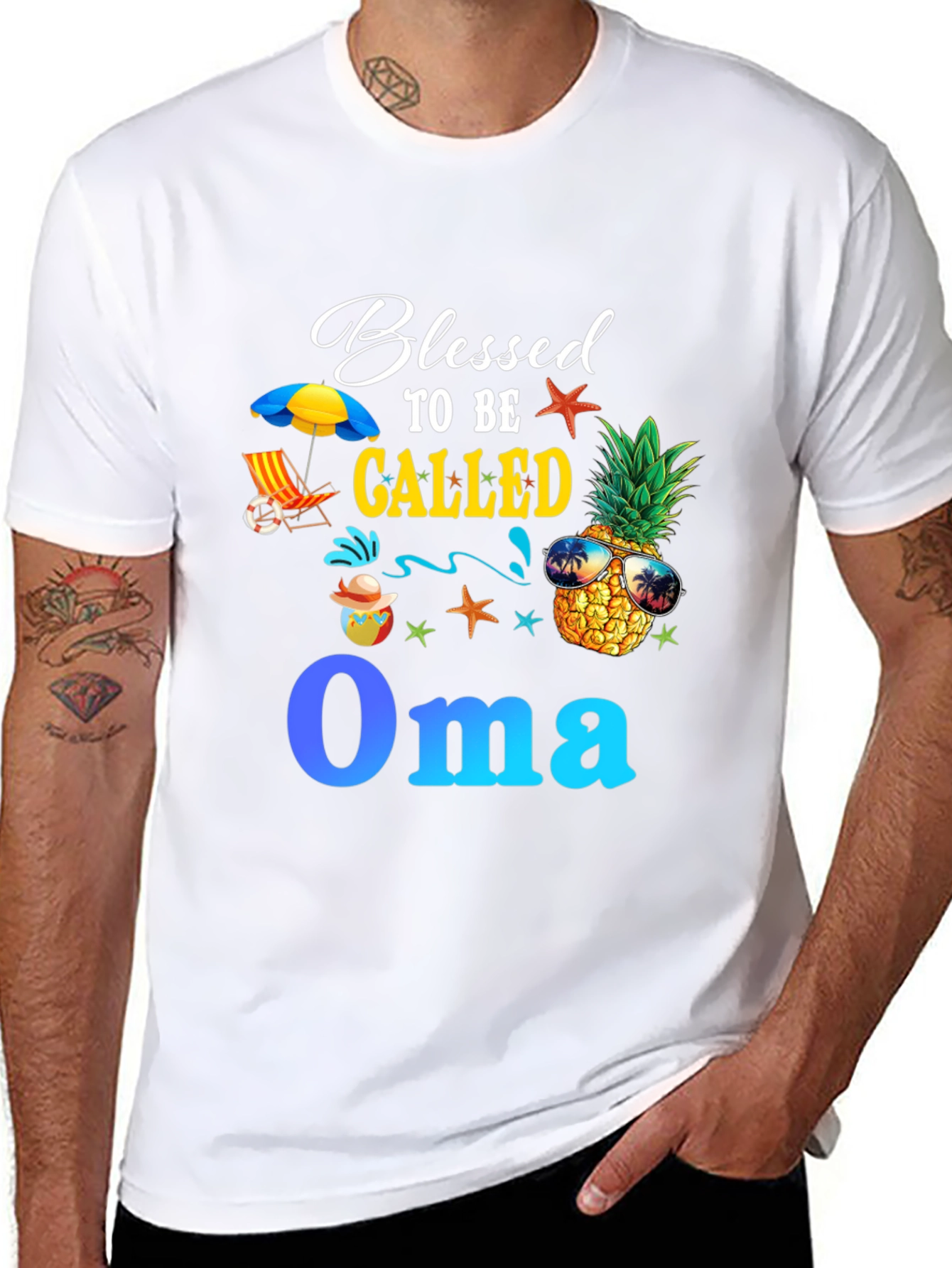 Blessed Oma Summer Beach T-Shirt