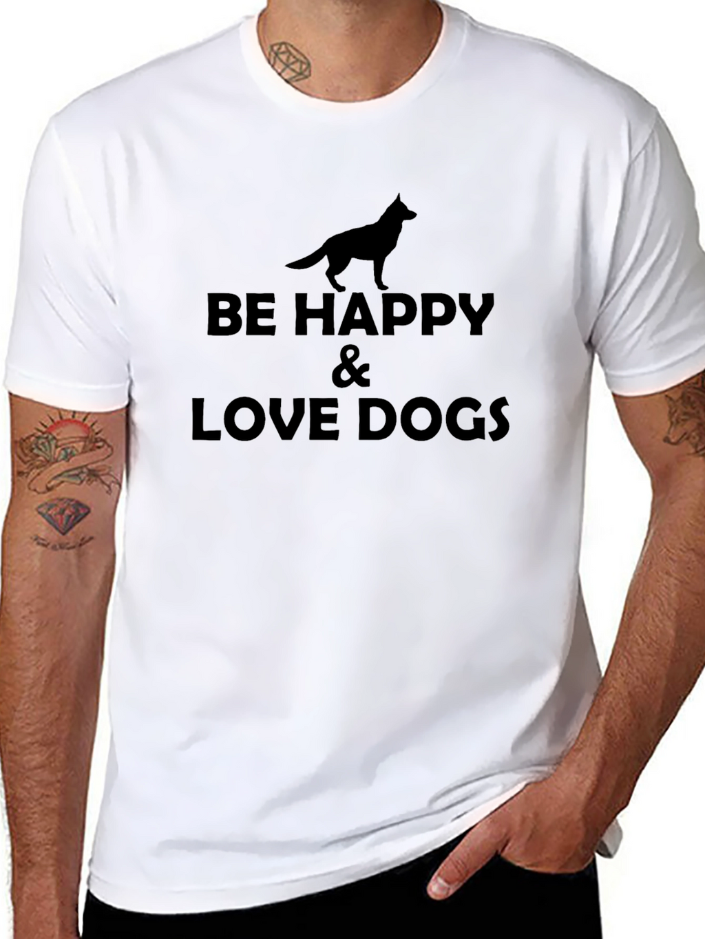Be Happy & Love Dogs Graphic T-Shirt