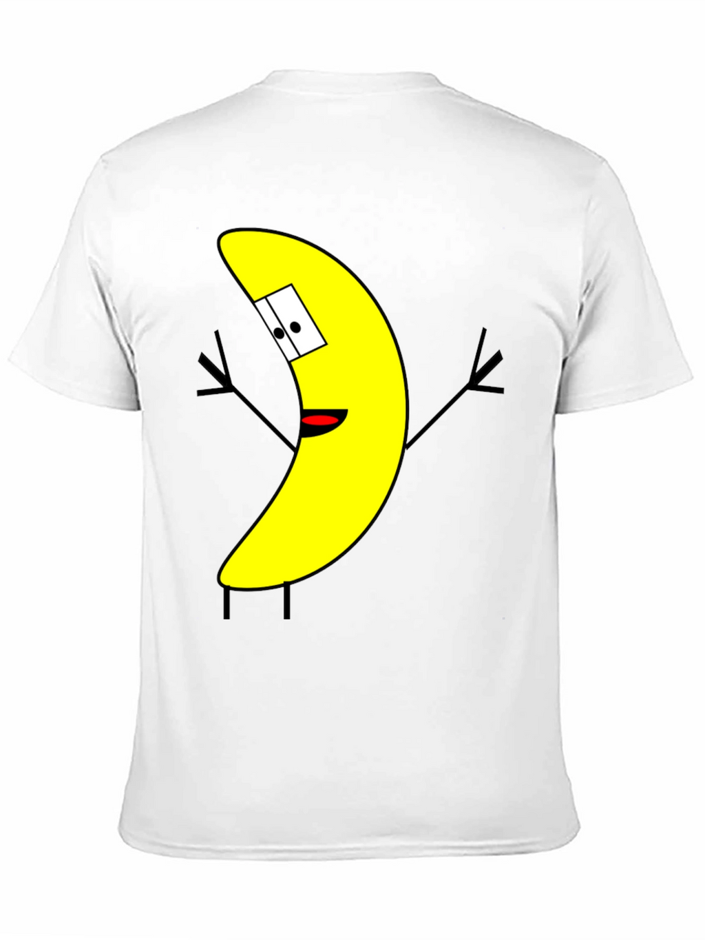 Banana Cartoon Character Black T-Shirt