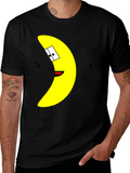 Banana Cartoon Character Black T-Shirt
