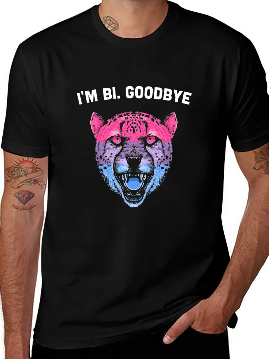 Im Bi. Goodbye - Bi Pride Cheetah T-Shirt