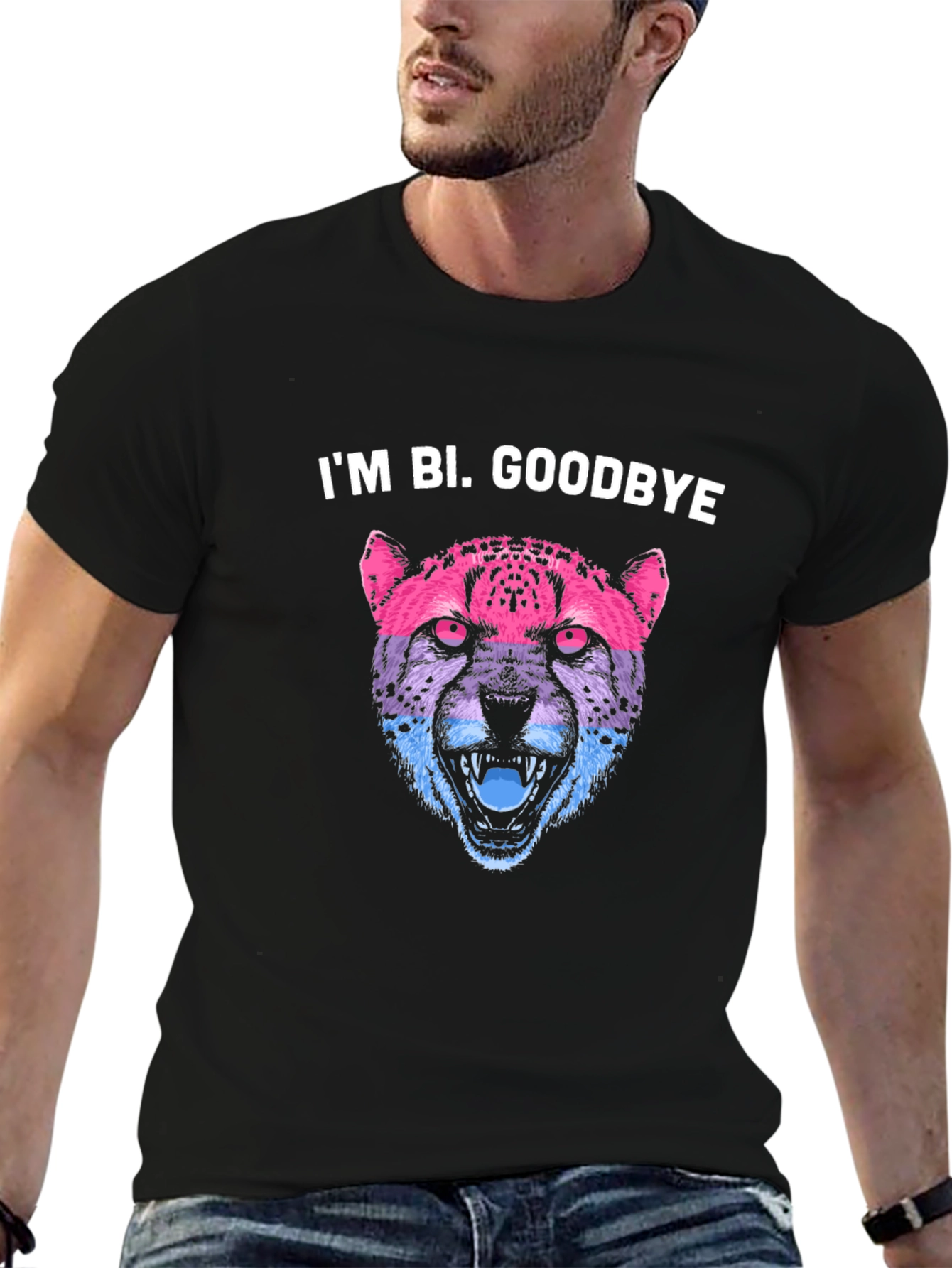 Im Bi. Goodbye - Bi Pride Cheetah T-Shirt