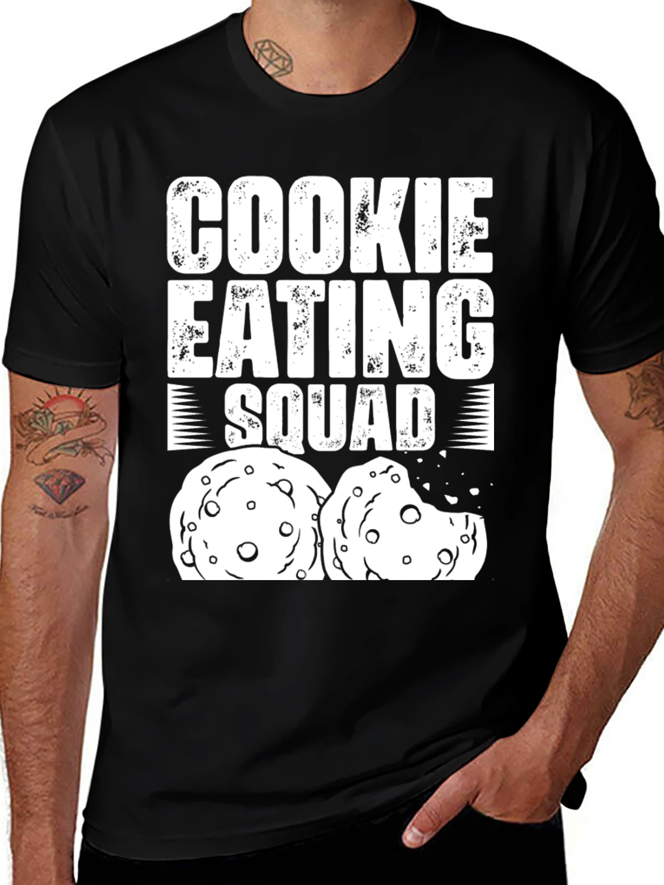 Cookie Eating Squad Graphic T-Shirt - Fun Dessert Lover Tee