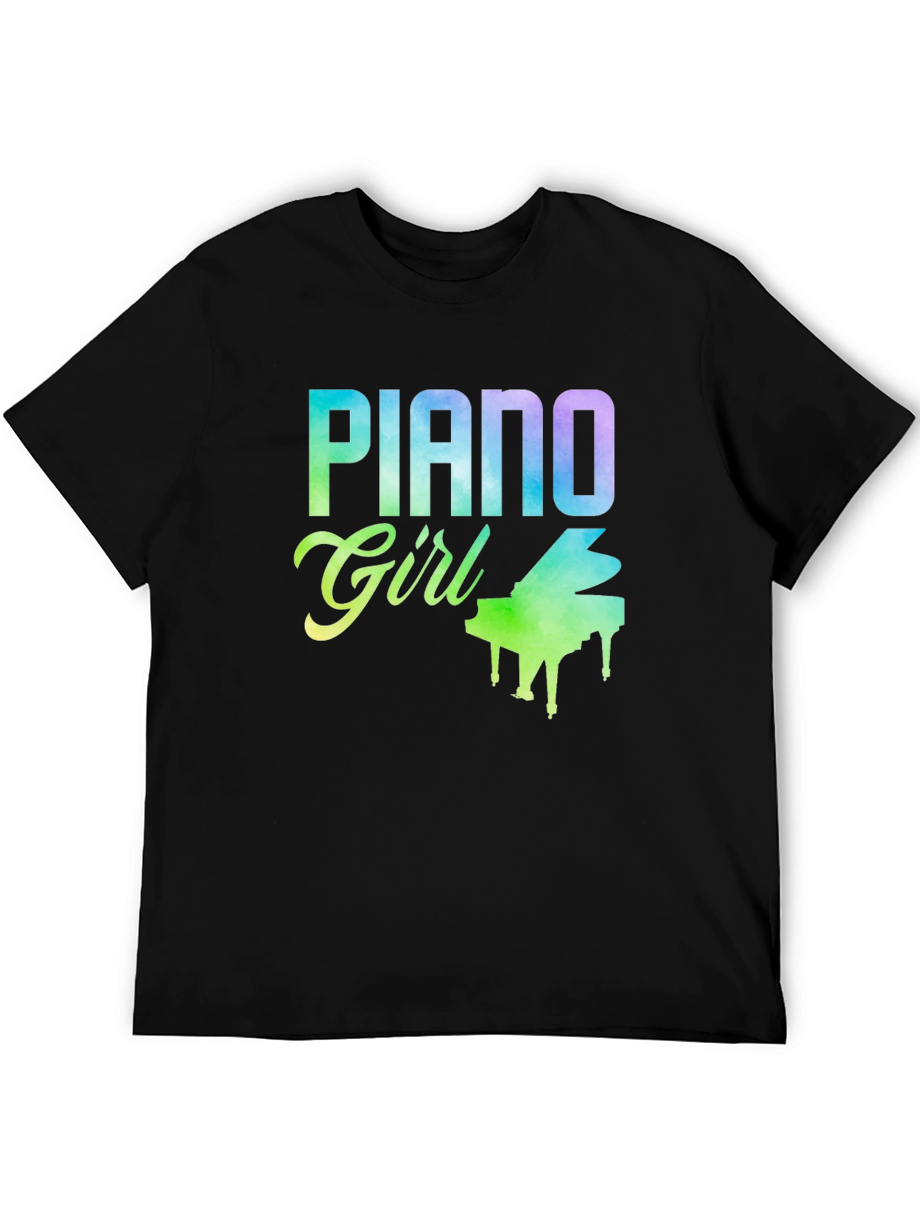 Piano Girl T-Shirt - Musical Colorful Tee