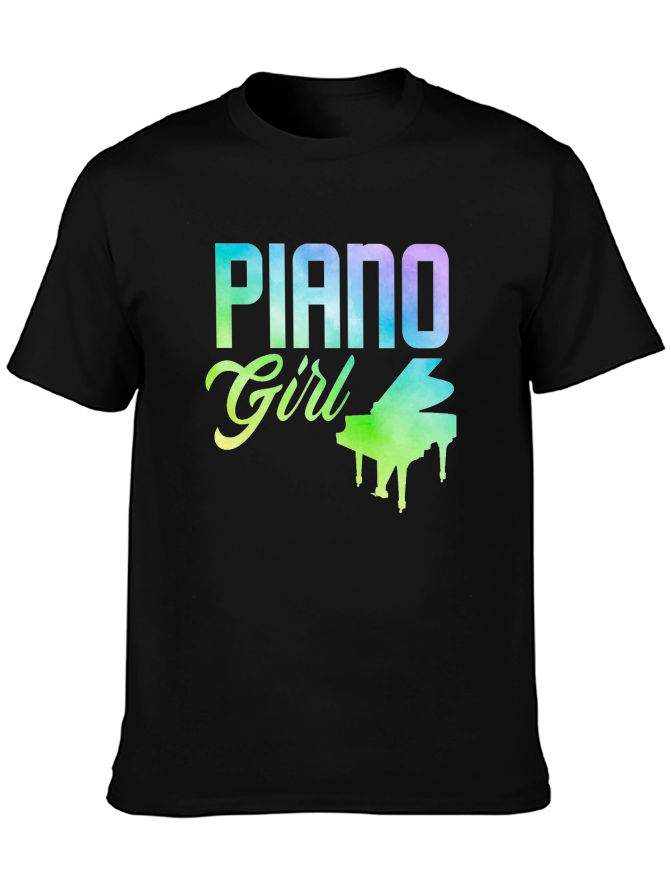Piano Girl T-Shirt - Musical Colorful Tee