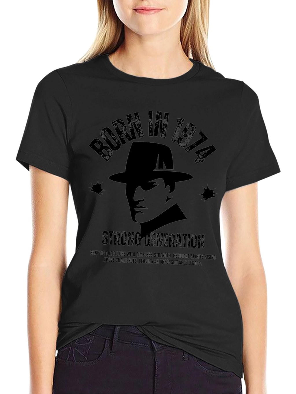 Born in 1974 Strong Generation Black T-Shirt