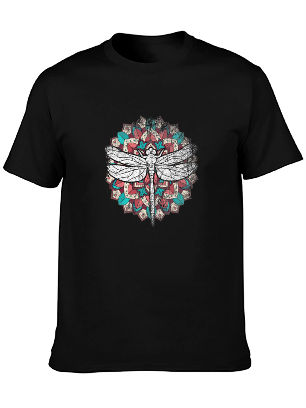 Dragonfly Mandala Graphic Print T-Shirt