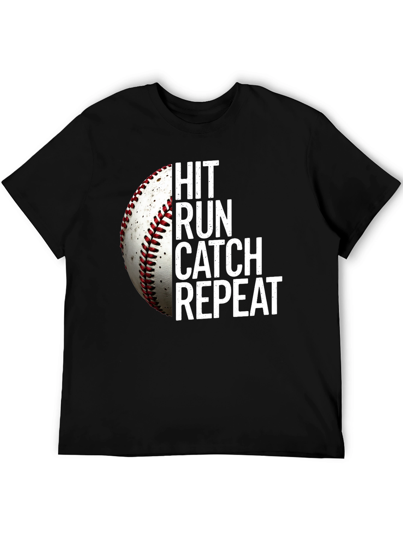 Hit Run Catch Repeat Baseball Graphic Tee